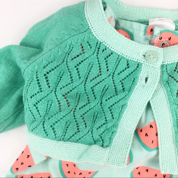🎉HP🎉 Like New!🍉Cat & Jack Romper & Cardigan - Picture 2 of 8